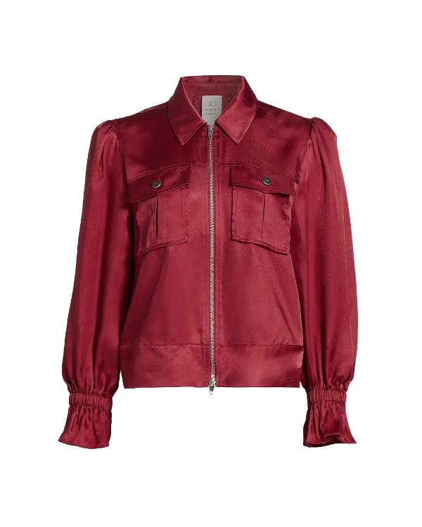 The View 2025 Joy Behar Red Satin Zipper Jacket