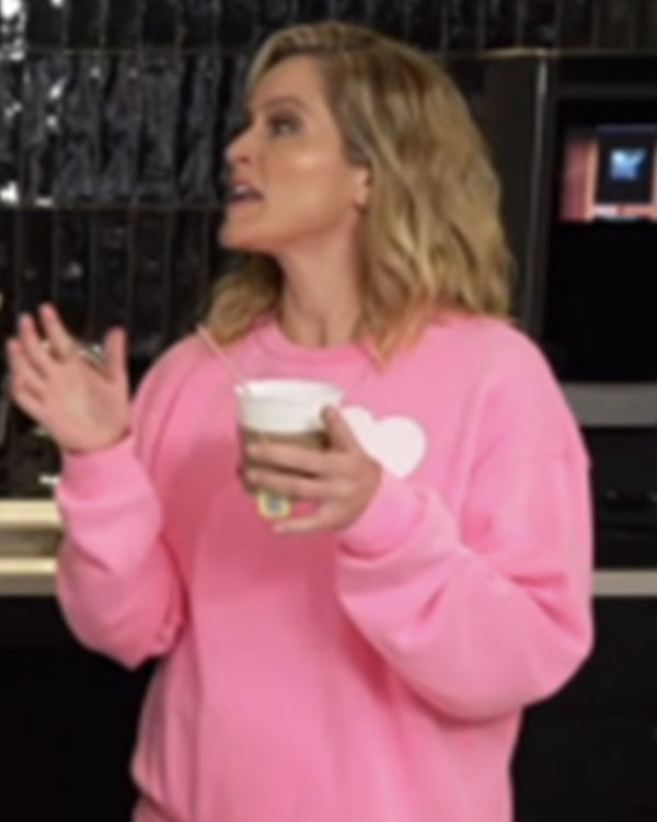 The View 2025 Sara Haines Heart Stitch Pink Sweatshirt