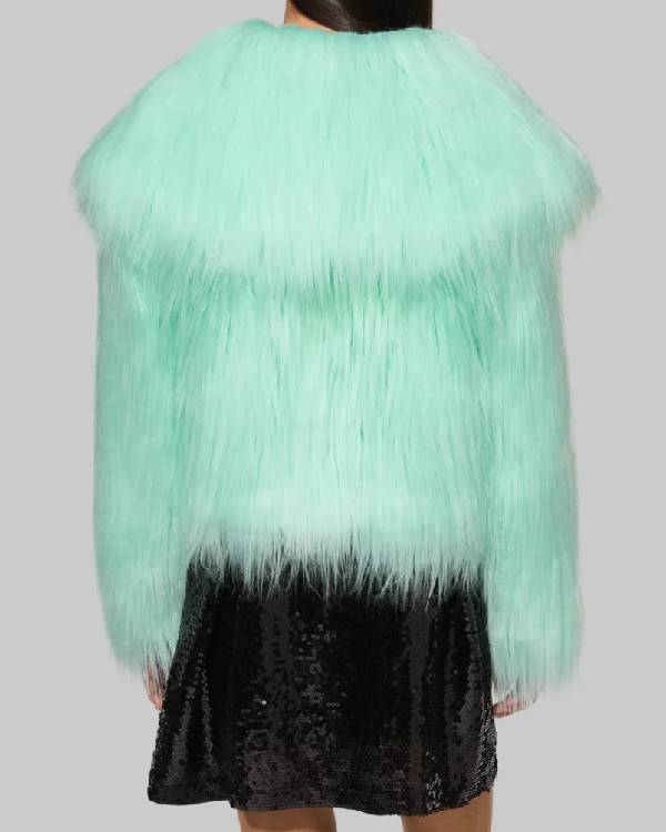 The Life Of A Showgirl Mint Faux Fur Coat