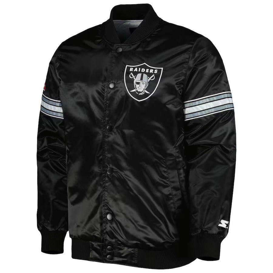 The Pick And Roll Las Vegas Raiders Black Satin Jacket USA Jackets