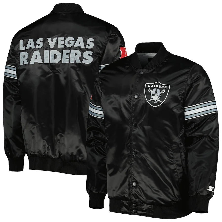 The Pick And Roll Las Vegas Raiders Black Satin Jacket USA Jackets