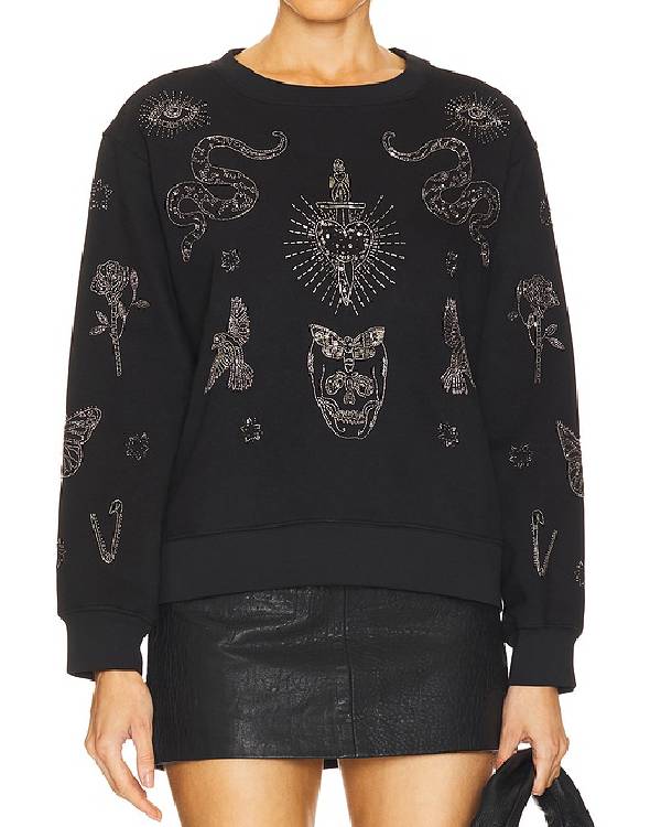 The Young and the Restless Cait Fairbanks Black Embellished Sweatshirt