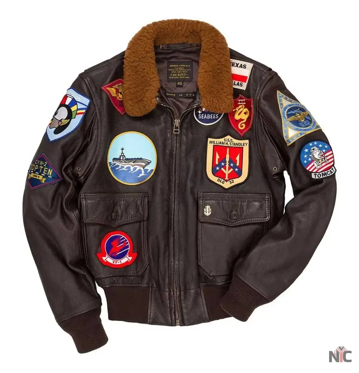 Top Gun G-1 Leather Flight Jacket Clanton Jacket