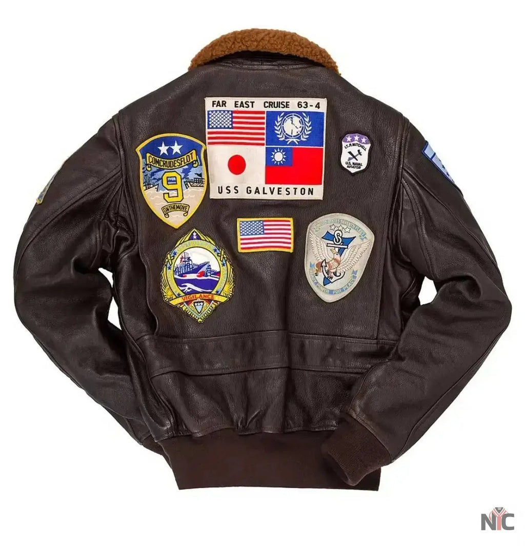 Top Gun G-1 Leather Flight Jacket Clanton Jacket