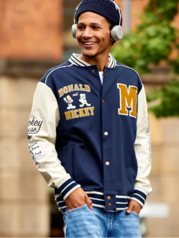 Mickey Mouse and Donald Duck Varsity Jacket For Adults Shopotiny