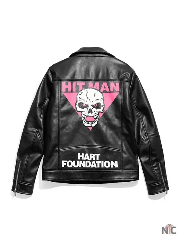 WWE Bret Hart The Hart Foundation 1997 Biker Jacket Clanton Jacket
