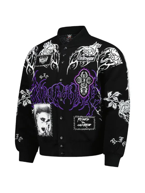 WWE Rhea Ripley X Civil Regime Black Bomber Jacket