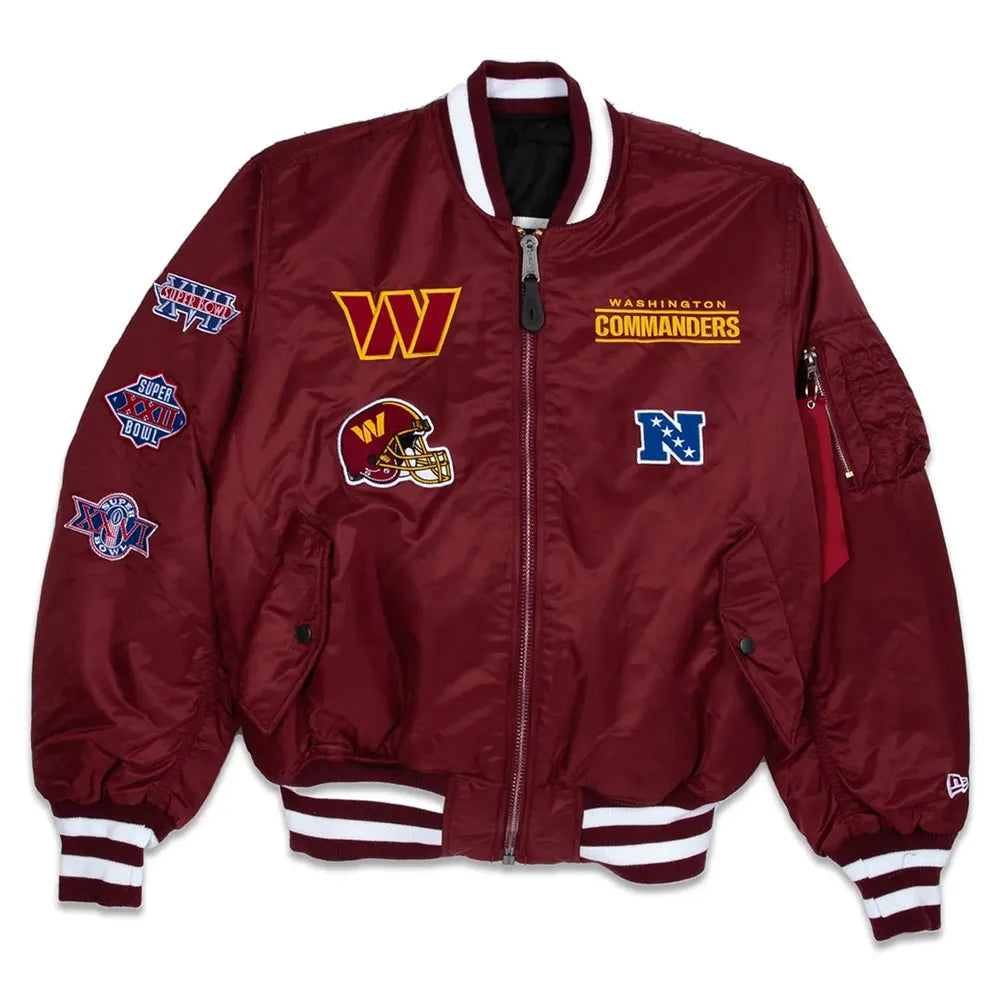Washington Commanders Burgundy MA-1 Jacket