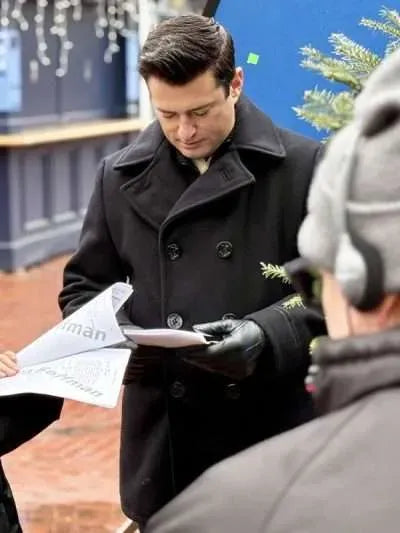 Wes Brown A Newport Christmas Black Wool Coat