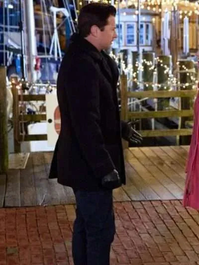 Wes Brown A Newport Christmas Black Wool Coat