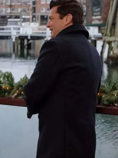 Wes Brown A Newport Christmas Black Wool Coat