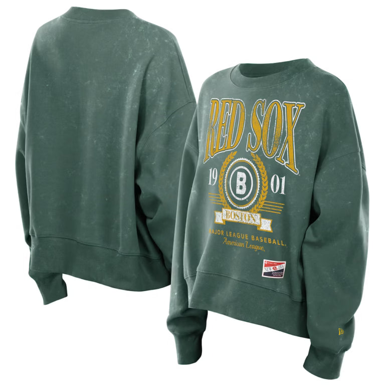 Women’s Boston Red Sox New Era Green 2025 Pullover Sweatshirt