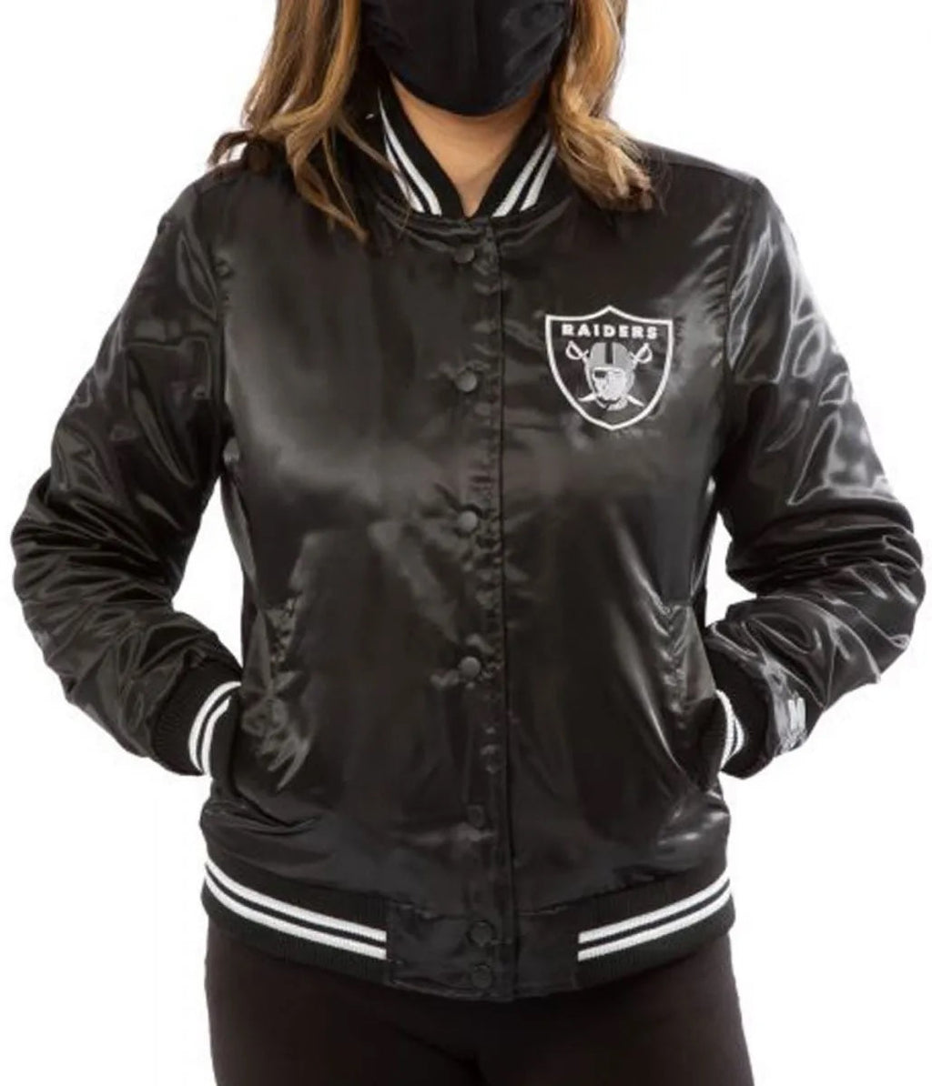 Women’s Raiders Las Vegas Satin Starter Jacket USA Jackets