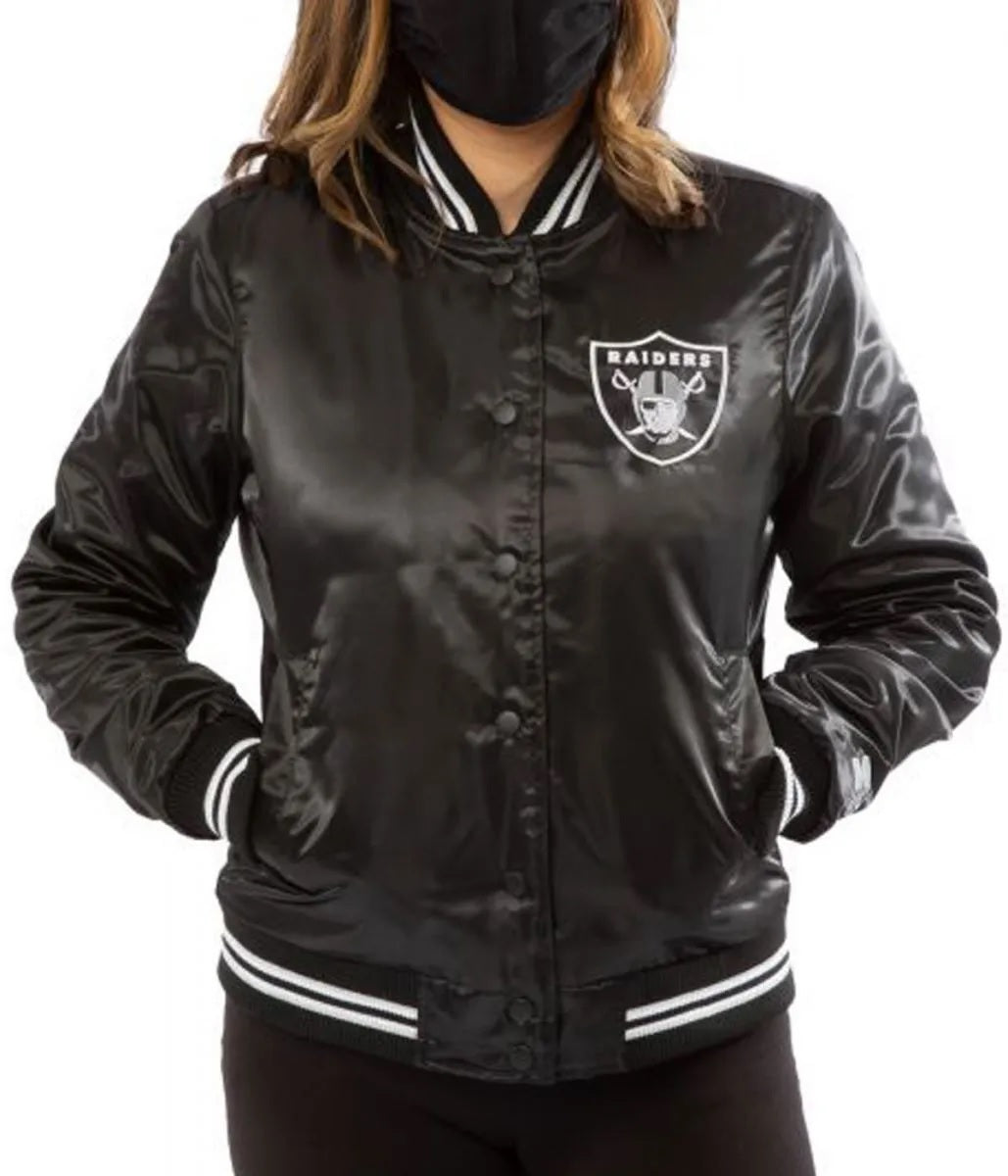 Women’s Raiders Las Vegas Satin Starter Jacket USA Jackets