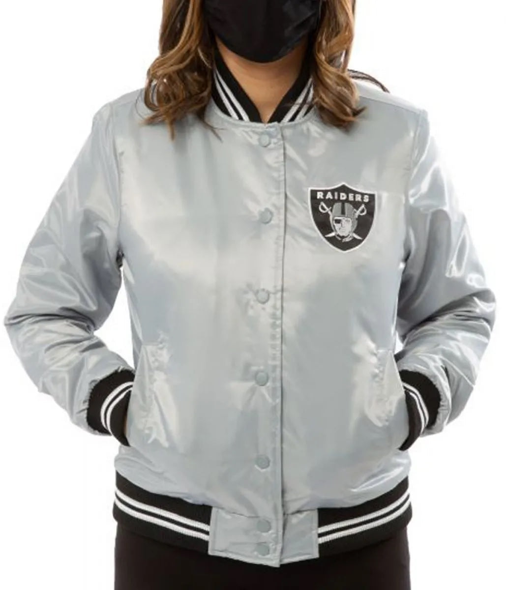 Women’s Raiders Las Vegas Satin Starter Jacket USA Jackets