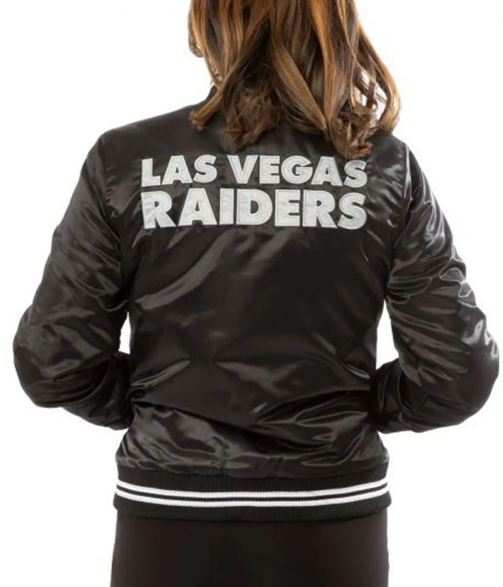 Women’s Raiders Las Vegas Satin Starter Jacket USA Jackets
