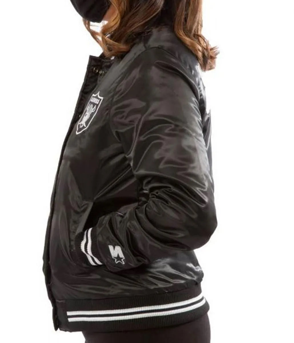 Women’s Raiders Las Vegas Satin Starter Jacket USA Jackets