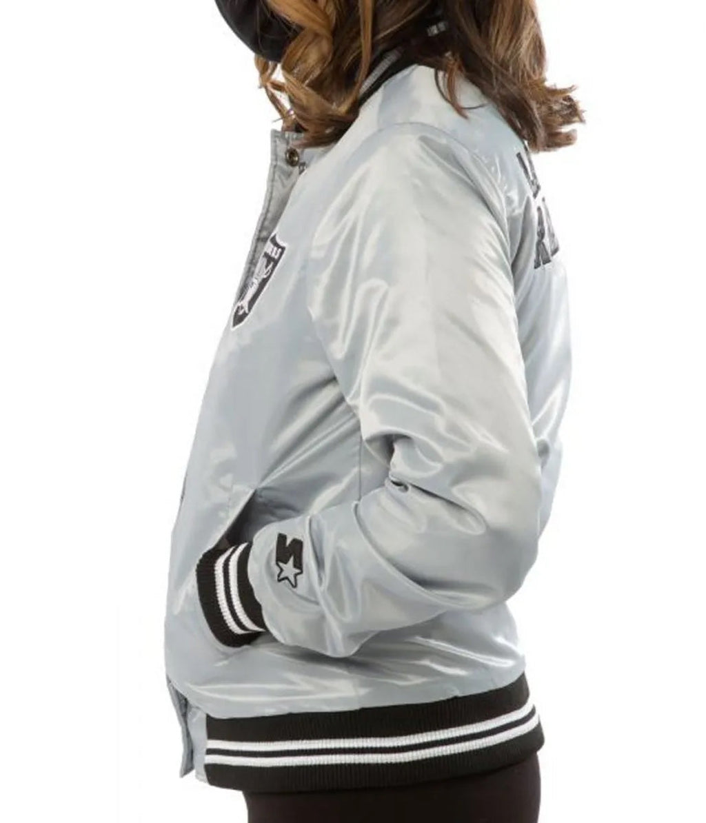 Women’s Raiders Las Vegas Satin Starter Jacket USA Jackets