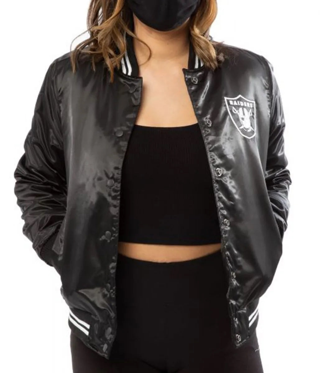 Women’s Raiders Las Vegas Satin Starter Jacket USA Jackets