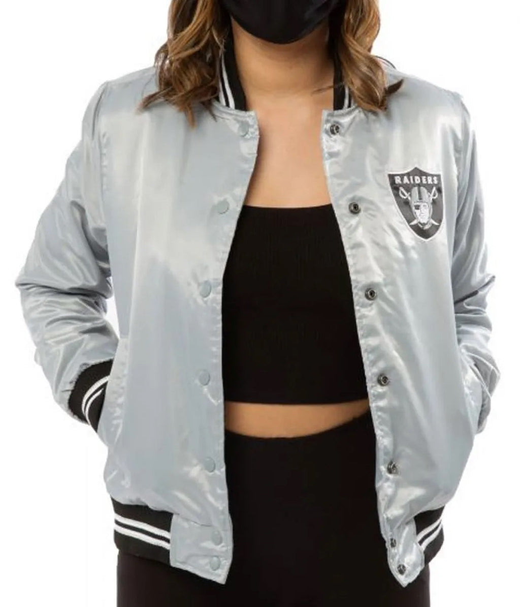 Women’s Raiders Las Vegas Satin Starter Jacket USA Jackets