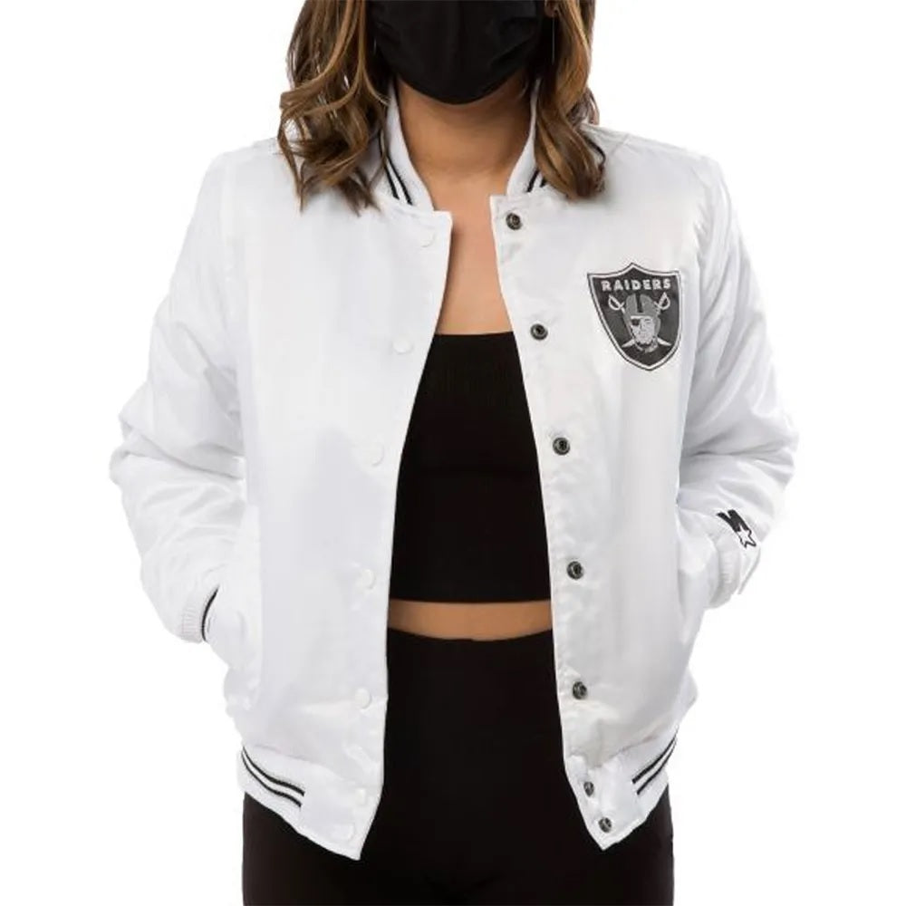 Women’s Raiders Las Vegas Satin Starter Jacket USA Jackets