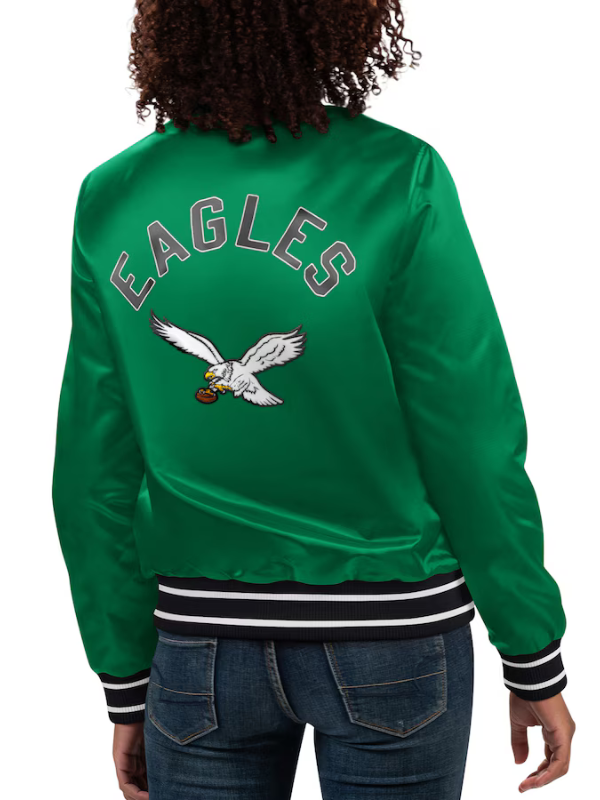 Women’s Starter Kelly Green Philadelphia Eagles Varsity Jacket