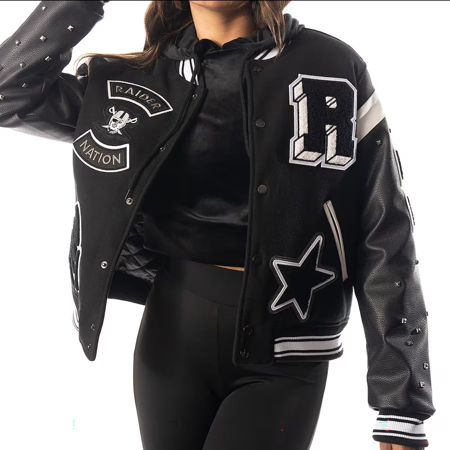Womens Las Vegas Raiders x The Wild Collective Varsity Jacket USA Jackets