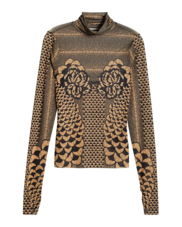 XO Kitty S02 Gia Kim Black & Brown Turtleneck Top