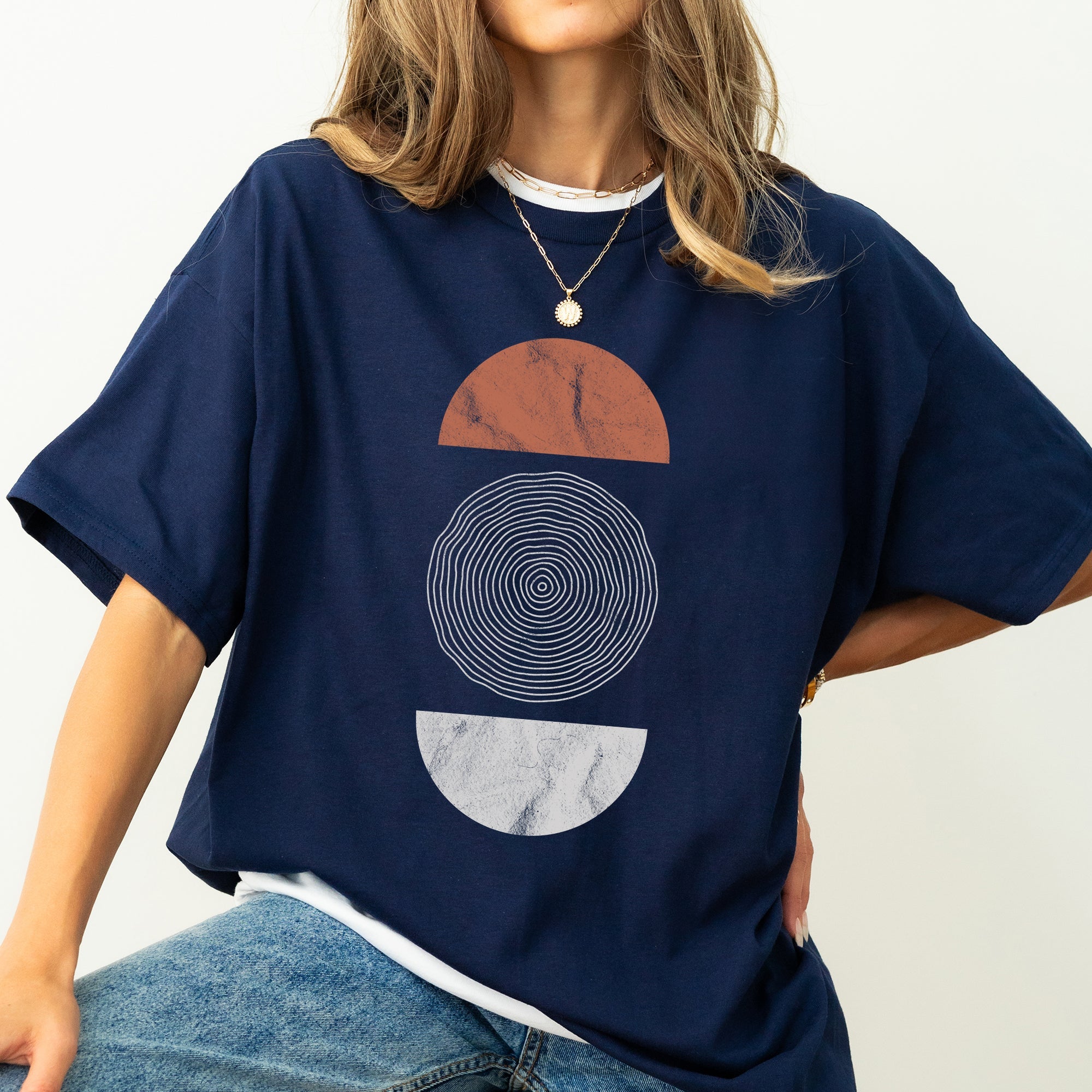 Abstract Geometric Circle Vintage Comfort Colors Tshirt