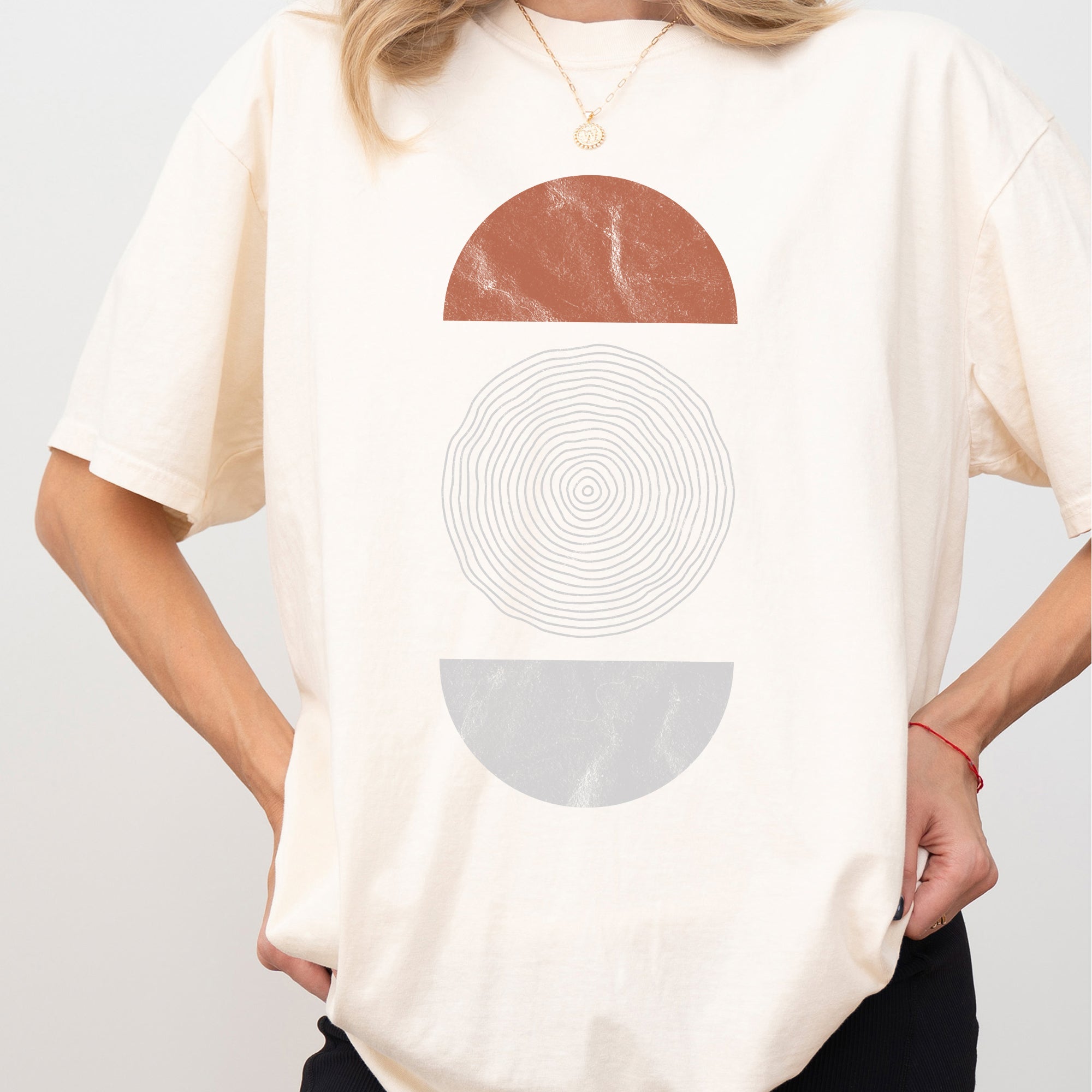 Abstract Geometric Circle Vintage Comfort Colors Tshirt