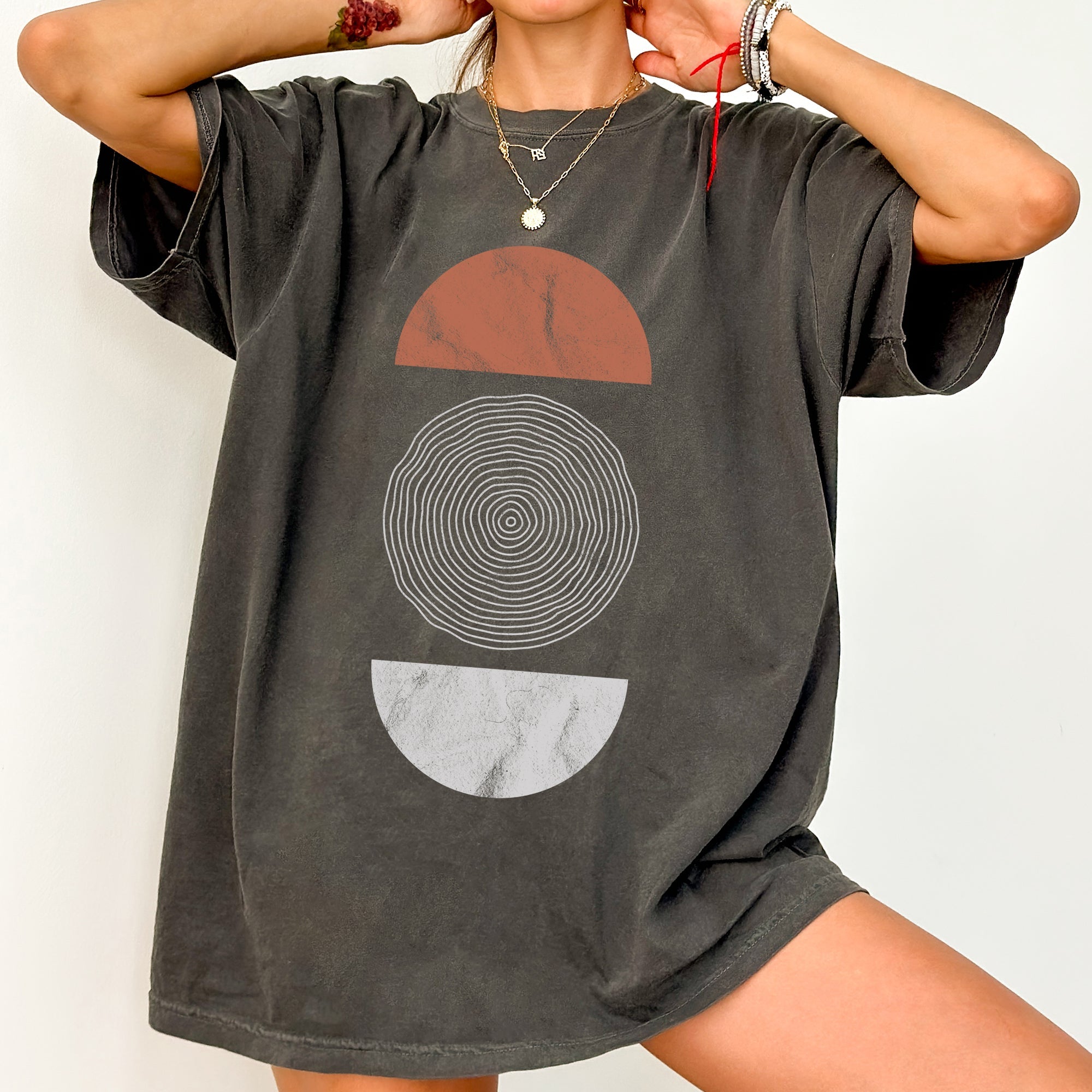 Abstract Geometric Circle Vintage Comfort Colors Tshirt