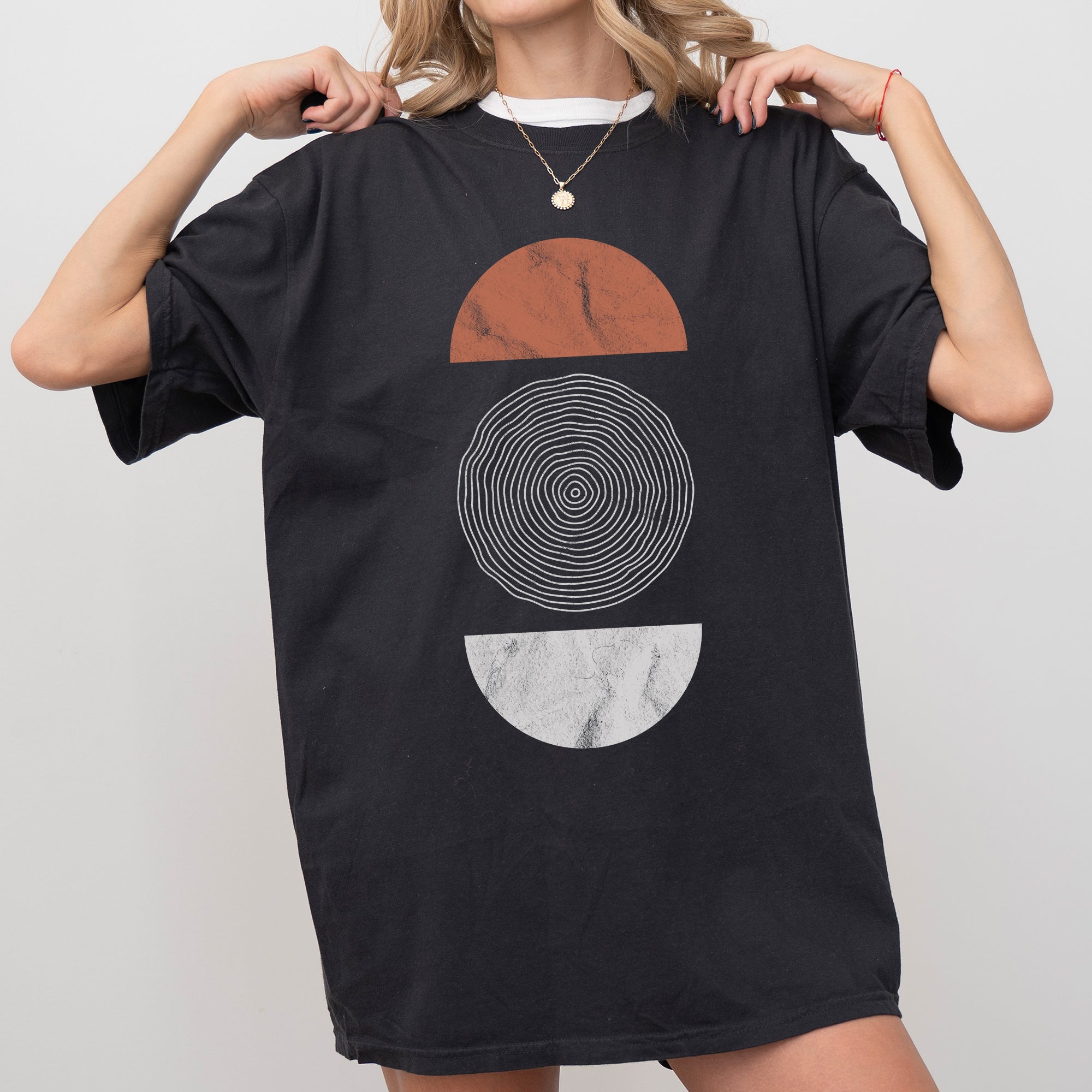 Abstract Geometric Circle Vintage Comfort Colors Tshirt