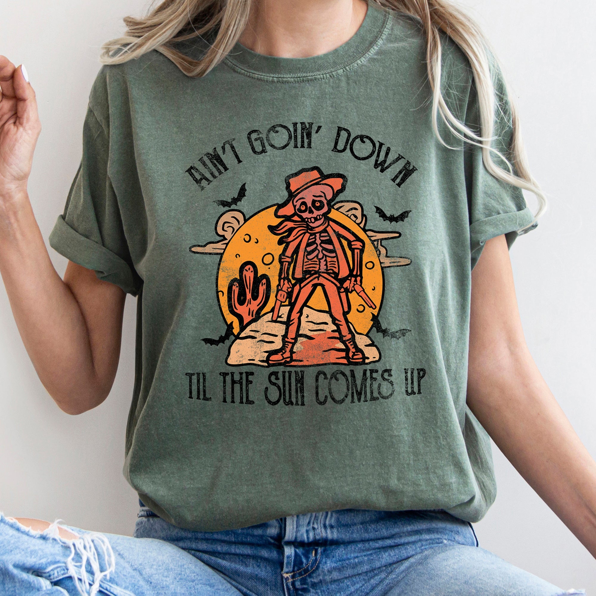 Ain't Goin Down Skeleton Comfort Colors Tshirt