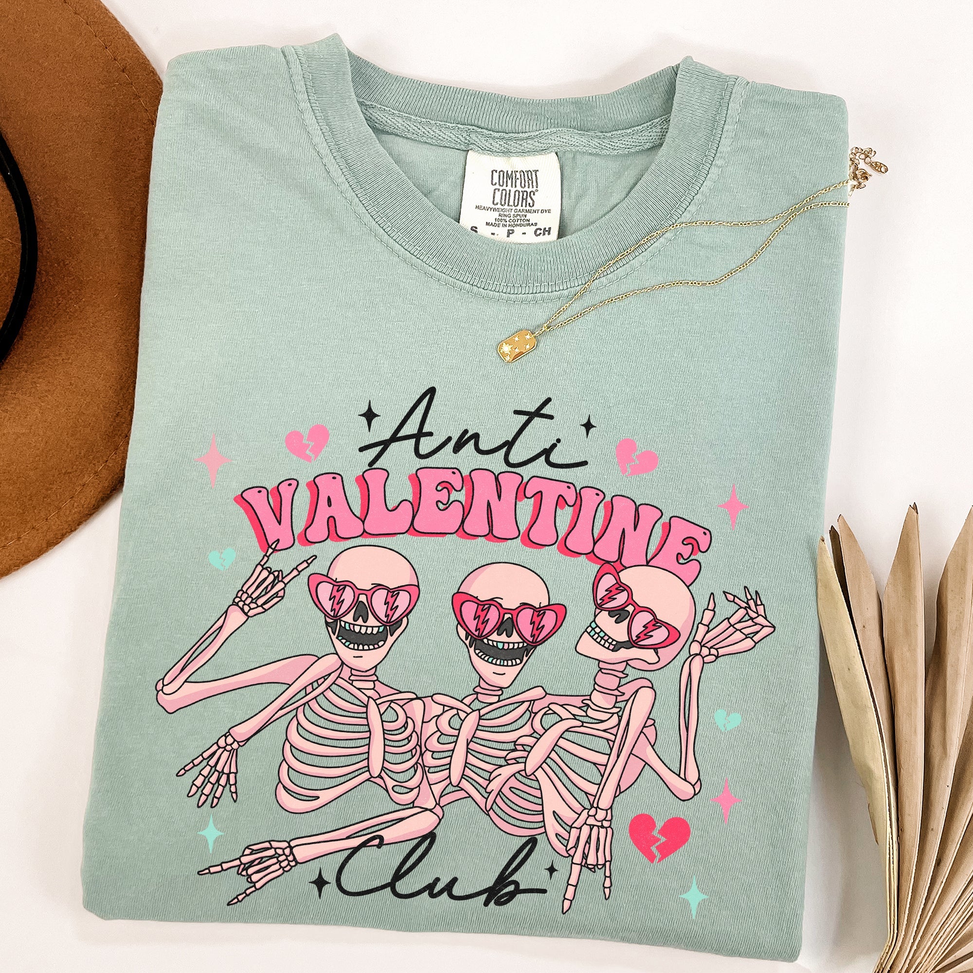 Anti Valentine's Club, Skeleton, Comfort Colors Tshirt, Valentine's Day