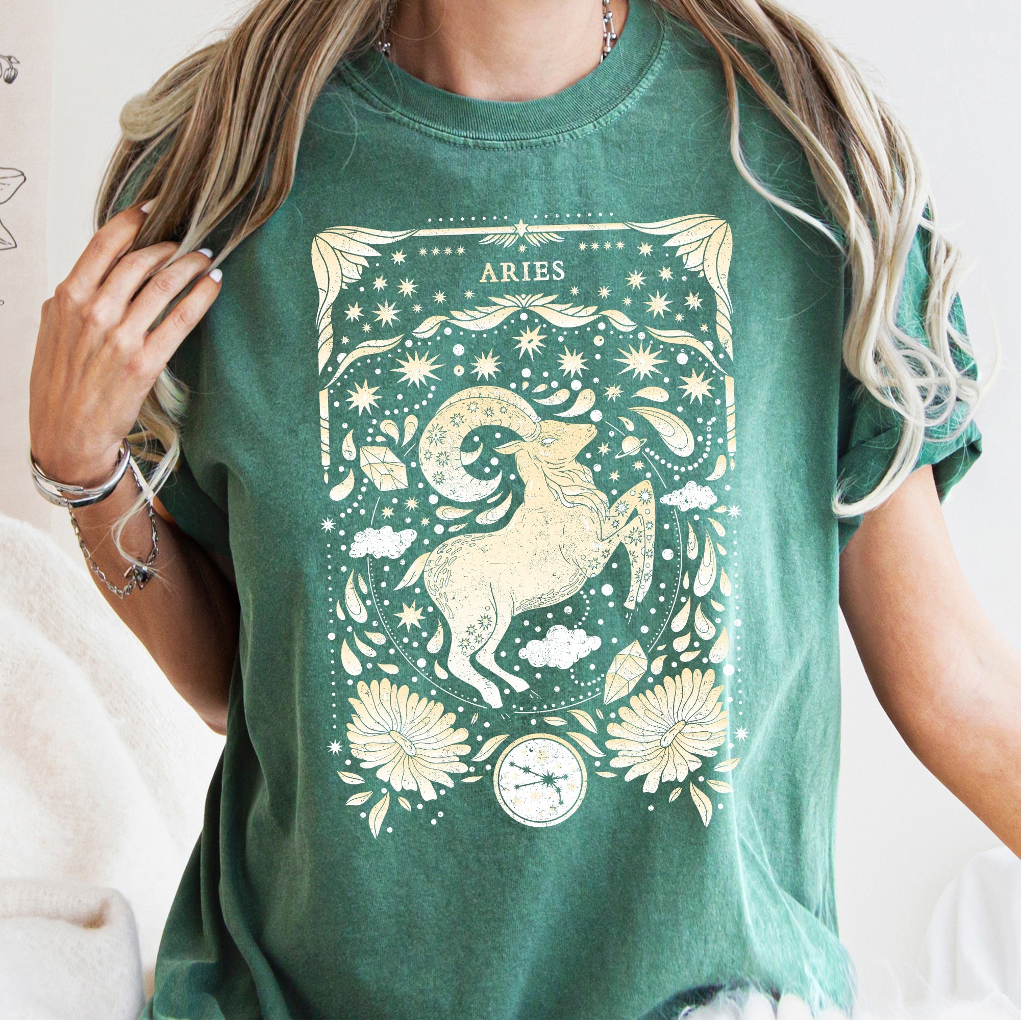 Aries Celestial Zodiac Comfort Colors Tees, Horoscope, Astrology