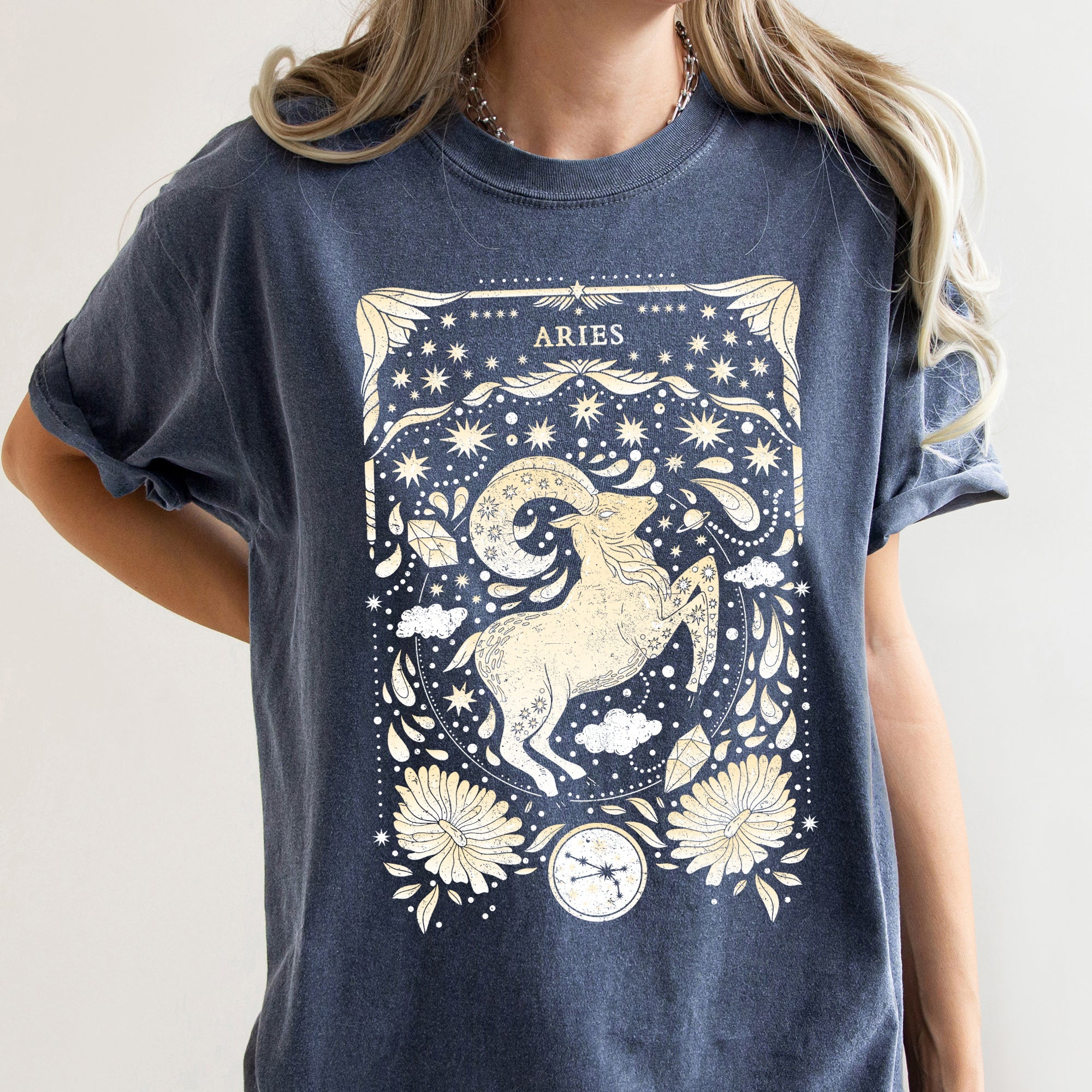 Aries Celestial Zodiac Comfort Colors Tees, Horoscope, Astrology