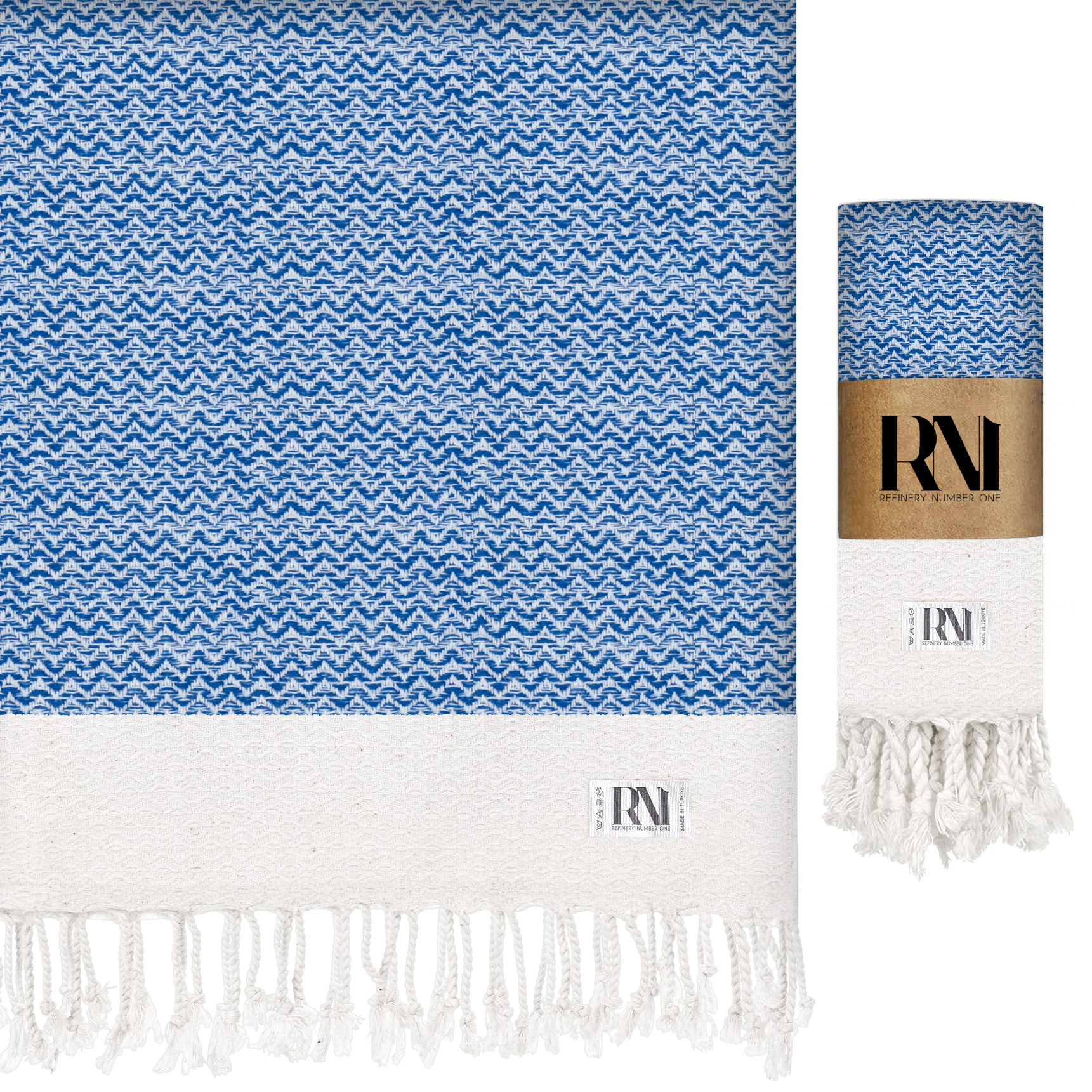 Artisan's Zigzag Turkish Peshtemal Beach Bath Gym Yoga Towel 36” x 71”