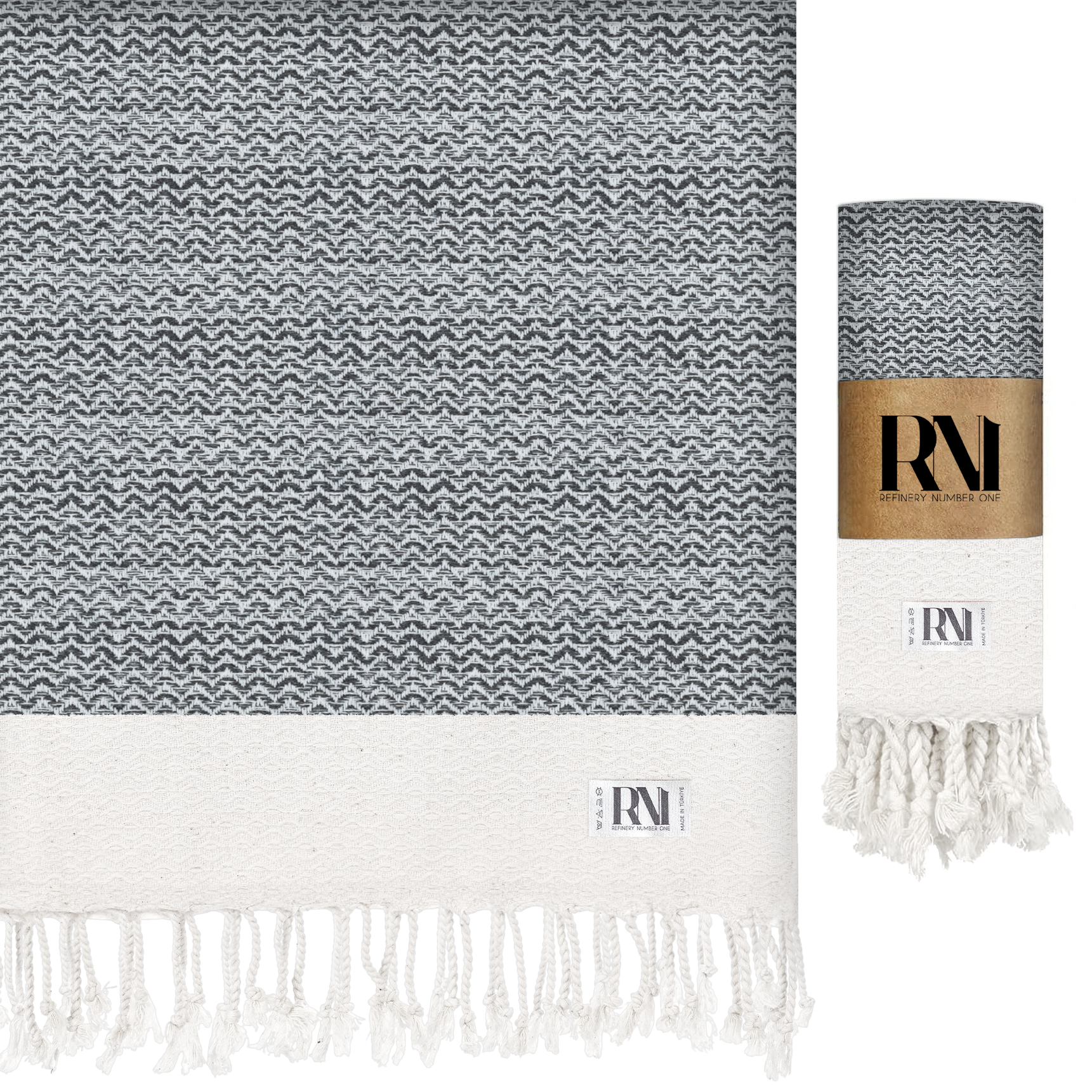 Artisan's Zigzag Turkish Peshtemal Beach Bath Gym Yoga Towel 36” x 71”