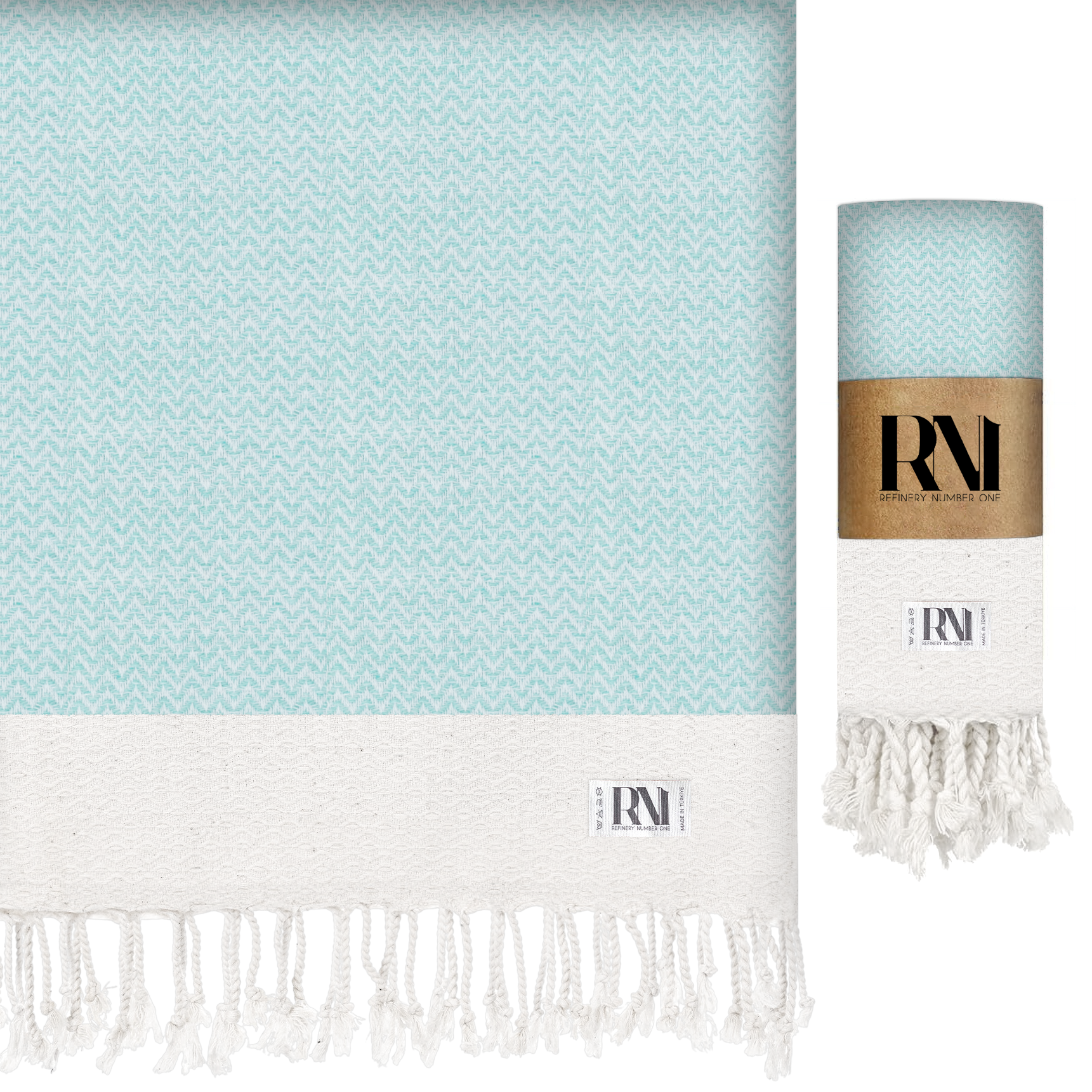 Artisan's Zigzag Turkish Peshtemal Beach Bath Gym Yoga Towel 36” x 71”