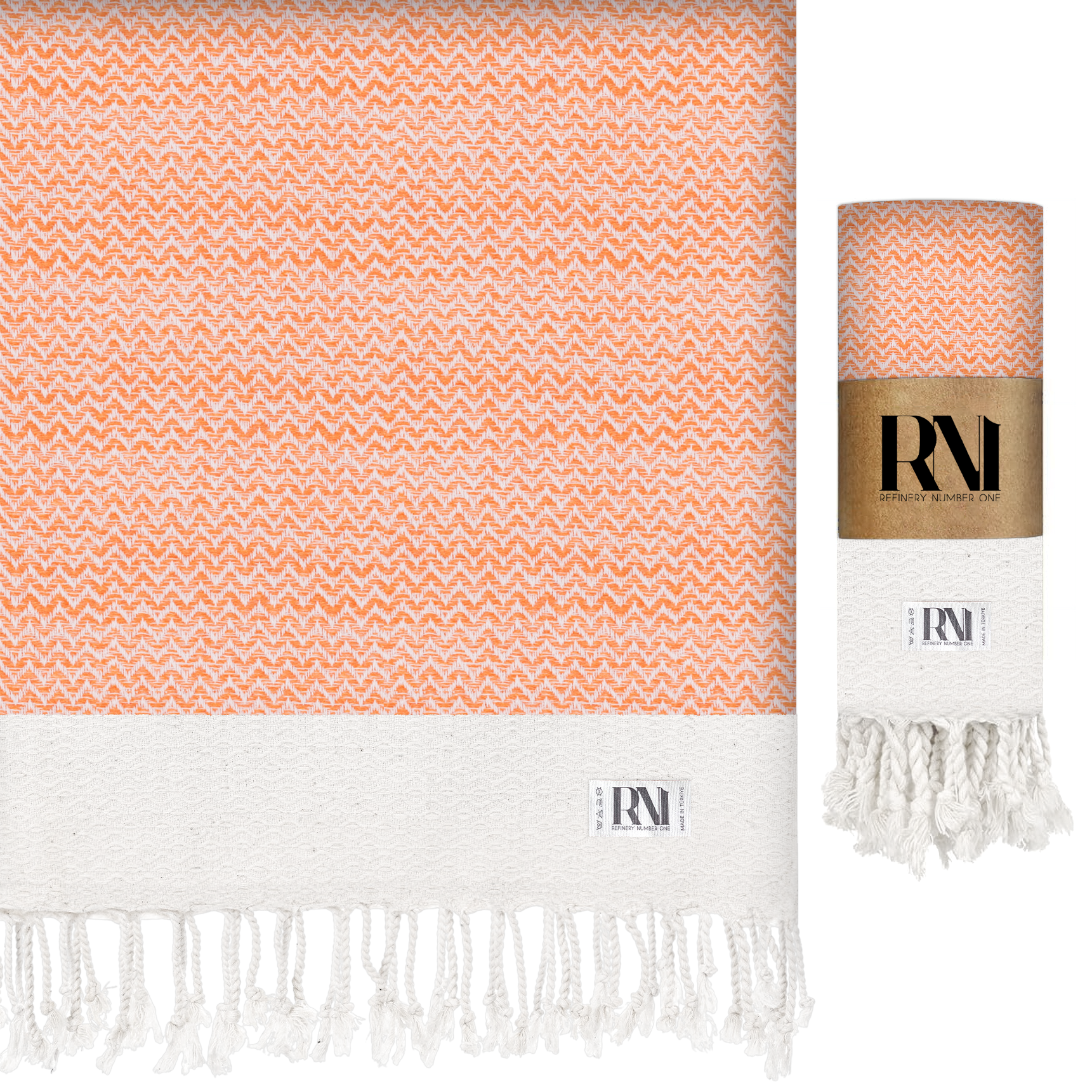 Artisan's Zigzag Turkish Peshtemal Beach Bath Gym Yoga Towel 36” x 71”