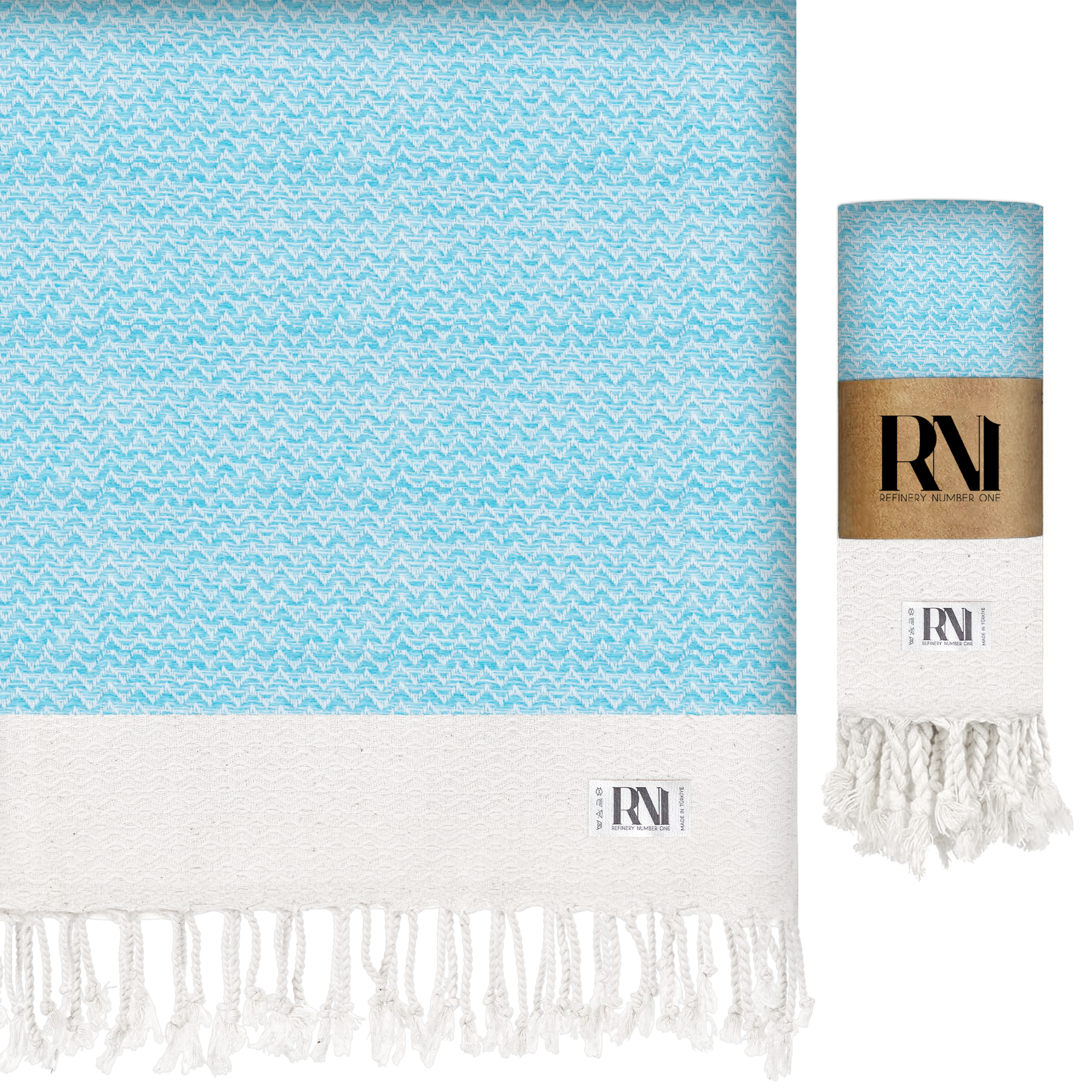 Artisan's Zigzag Turkish Peshtemal Beach Bath Gym Yoga Towel 36” x 71”