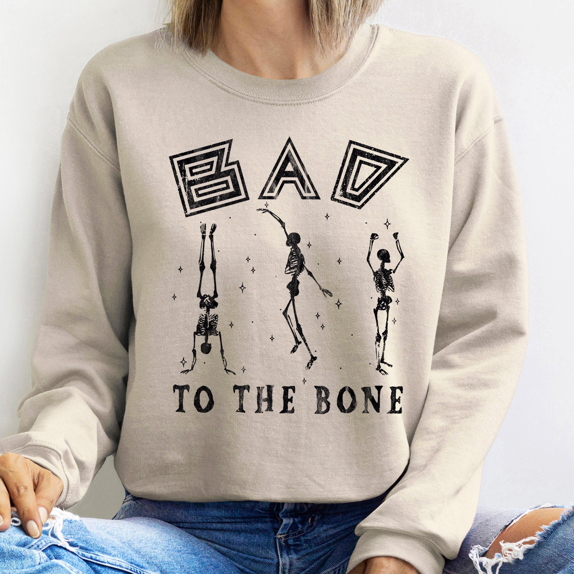 Bad To The Bone Halloween Sweatshirt