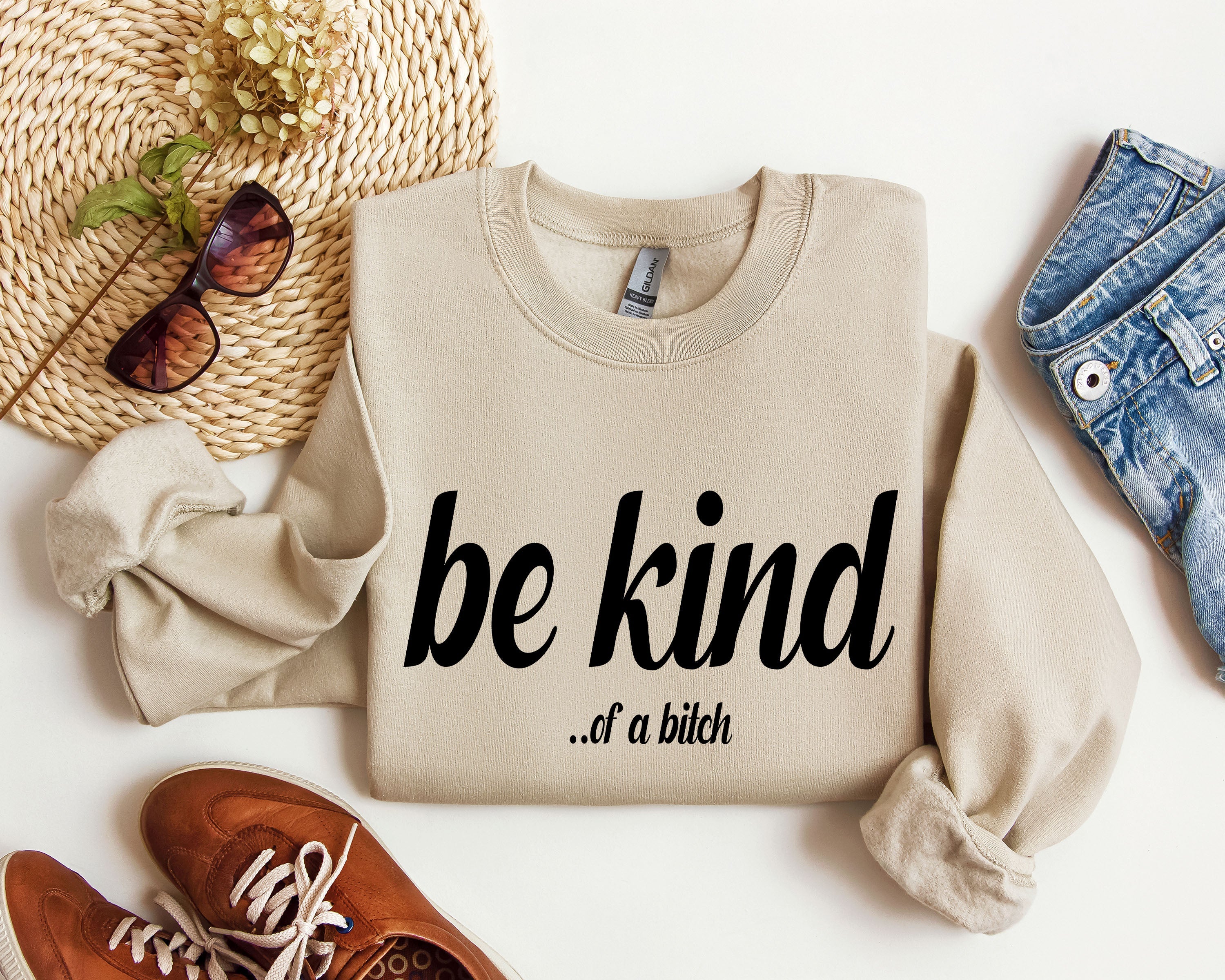Be Kind Funny Sweatshirt, Sarcastic College Sweatshirt