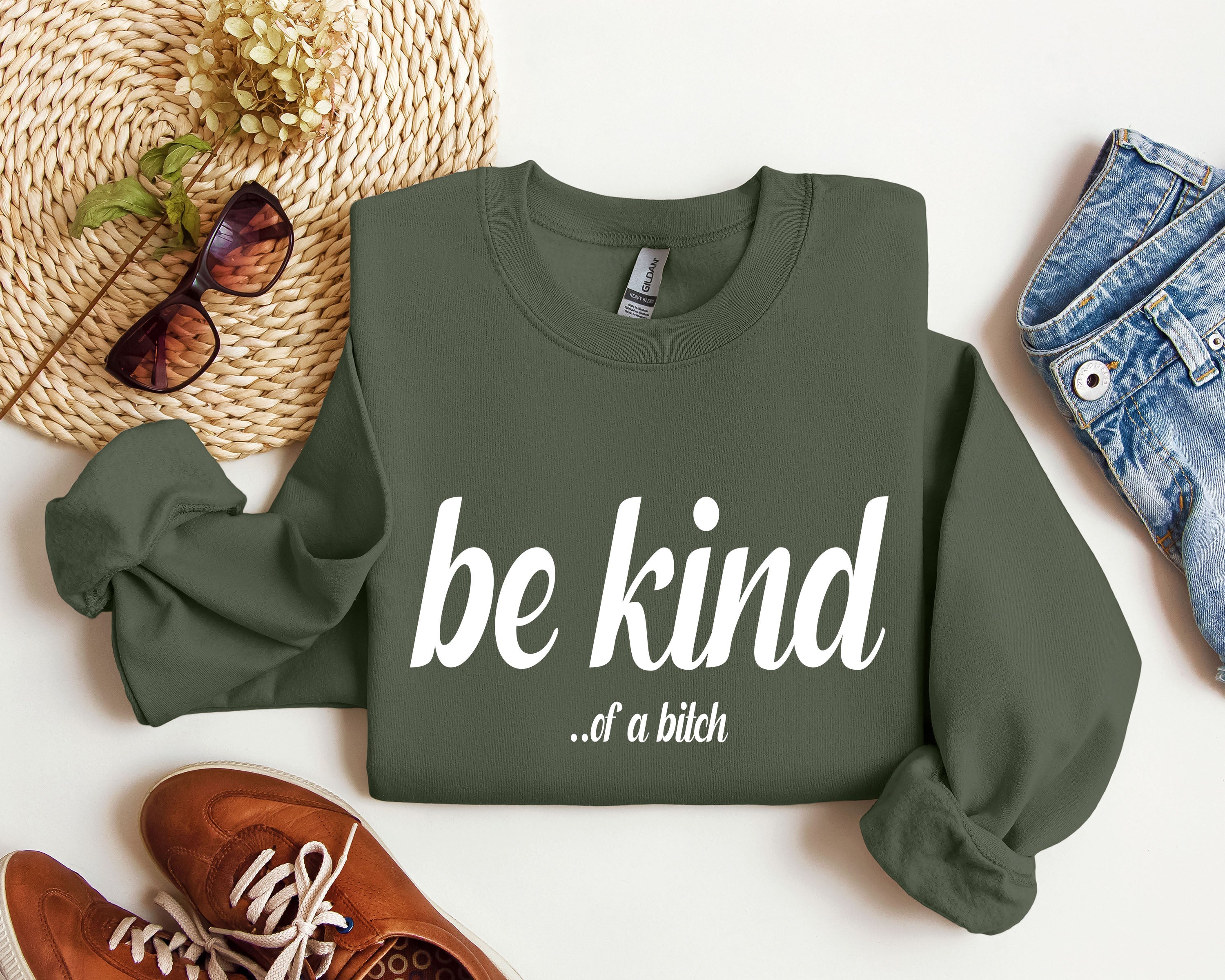Be Kind Funny Sweatshirt, Sarcastic College Sweatshirt