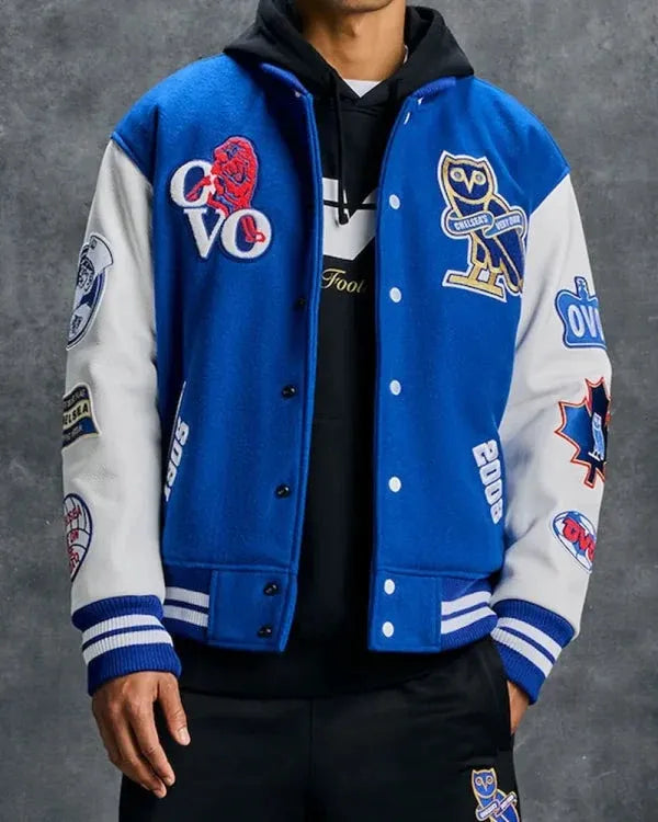 Chelsea FC Varsity Blue And White Jacket
