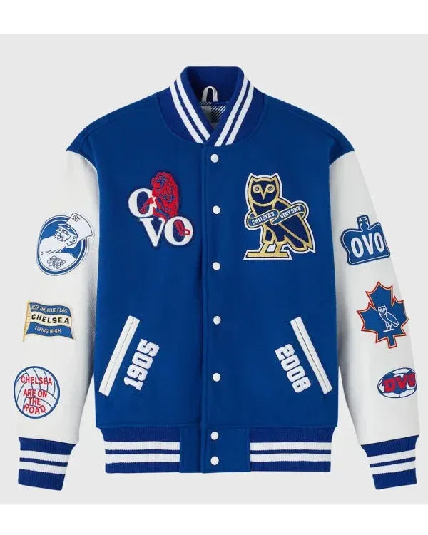 Chelsea FC Varsity Blue And White Jacket