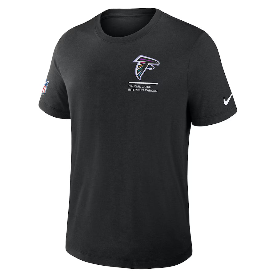 Atlanta Falcons Nike Black 2025 NFL Crucial Catch Tri-Blend Dri-FIT T-Shirt Trendy Layer