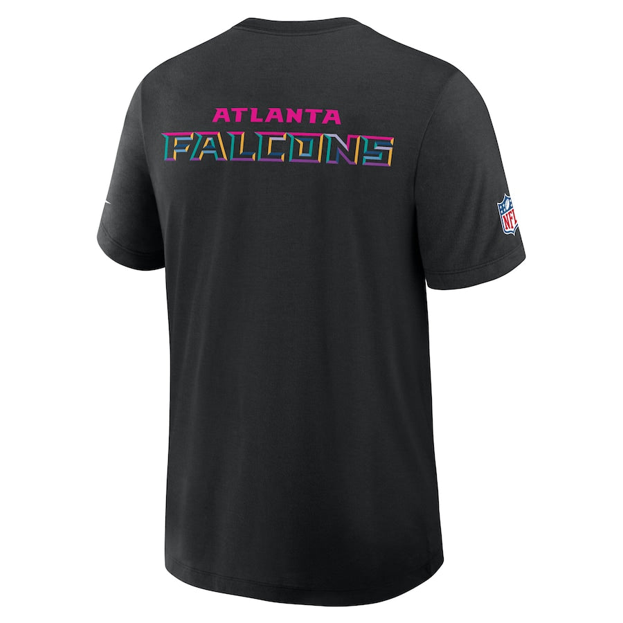Atlanta Falcons Nike Black 2025 NFL Crucial Catch Tri-Blend Dri-FIT T-Shirt Trendy Layer