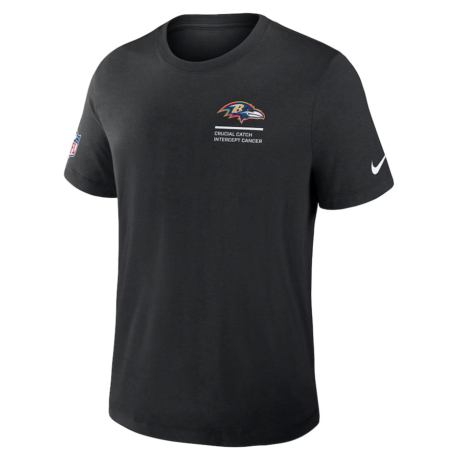 Baltimore Ravens Nike Black 2025 NFL Crucial Catch Tri-Blend Dri-FIT T-Shirt Trendy Layer