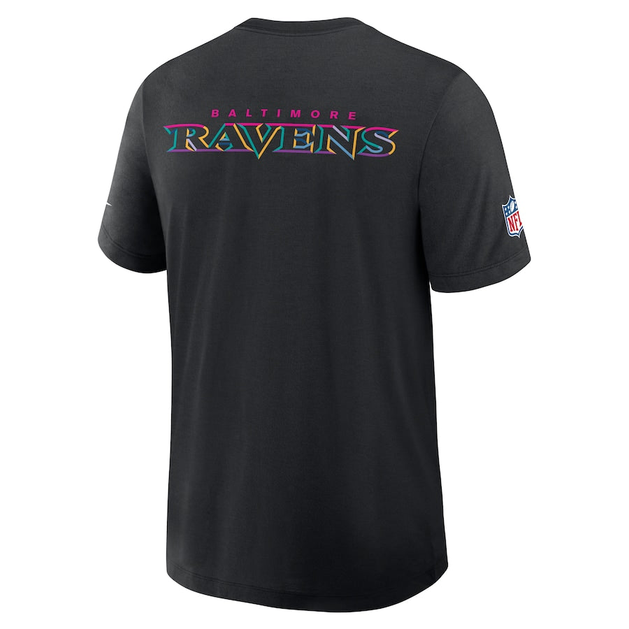 Baltimore Ravens Nike Black 2025 NFL Crucial Catch Tri-Blend Dri-FIT T-Shirt Trendy Layer